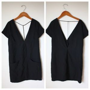 Tobi Open Back Shift Dress Pockets XS